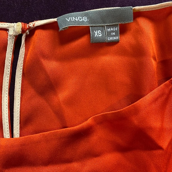 Vince sexy orange silk top. - Picture 3 of 10